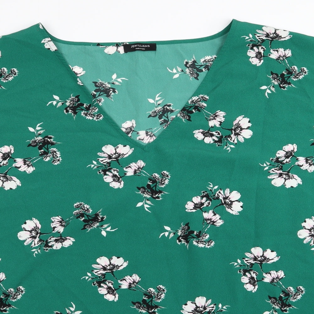 jdwilliams Womens Green Floral  Basic T-Shirt Size 30