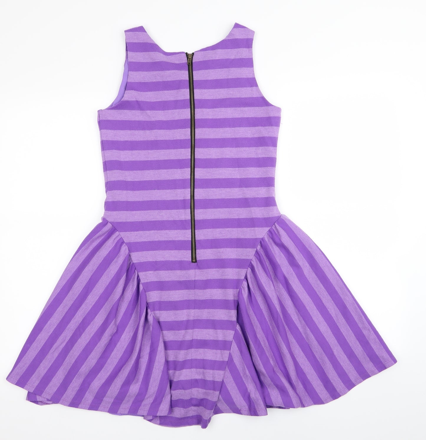 Disney Girls Purple Striped  Fit & Flare  Size 13 Years