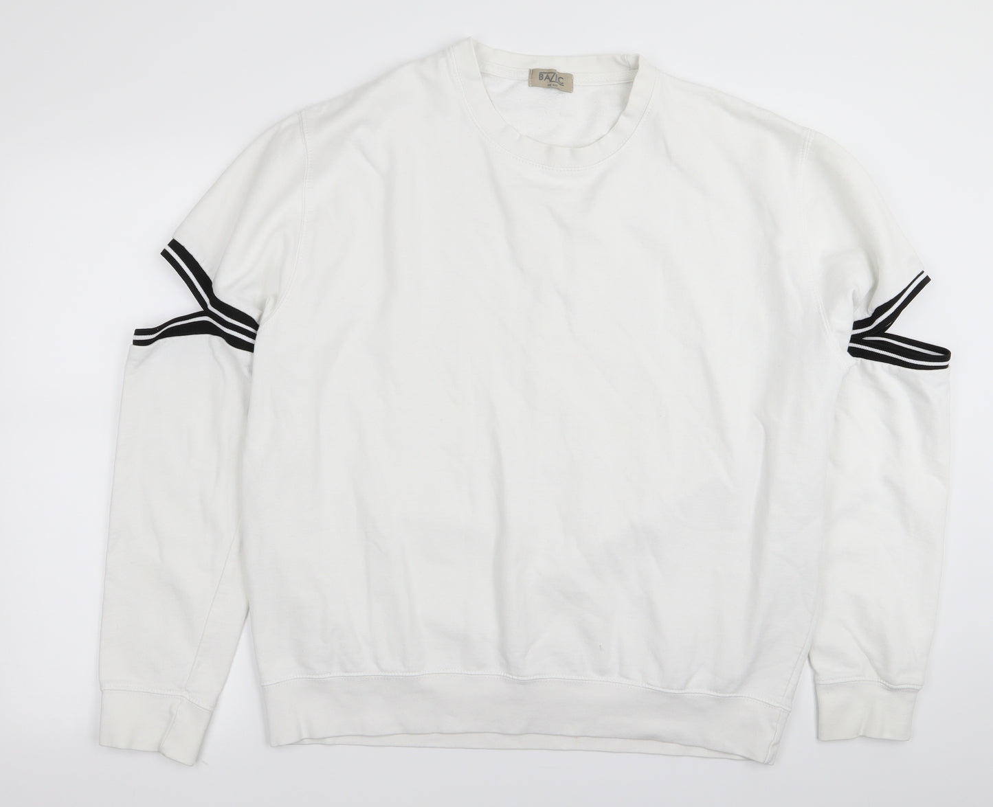 Baziic Womens White   Pullover Jumper One Size