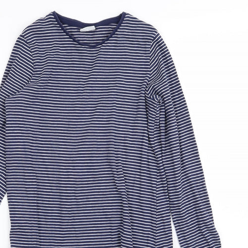 F&F Girls Blue Striped  Fit & Flare  Size 9-10 Years