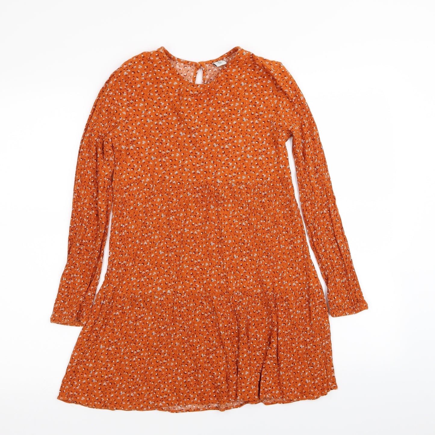 TU Girls Brown Floral  Fit & Flare  Size 11 Years
