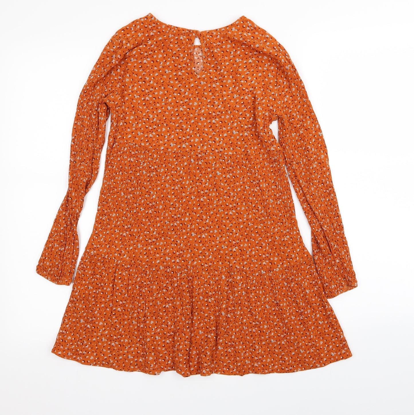 TU Girls Brown Floral  Fit & Flare  Size 11 Years