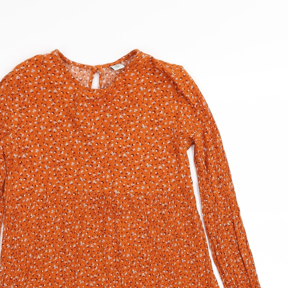 TU Girls Brown Floral  Fit & Flare  Size 11 Years
