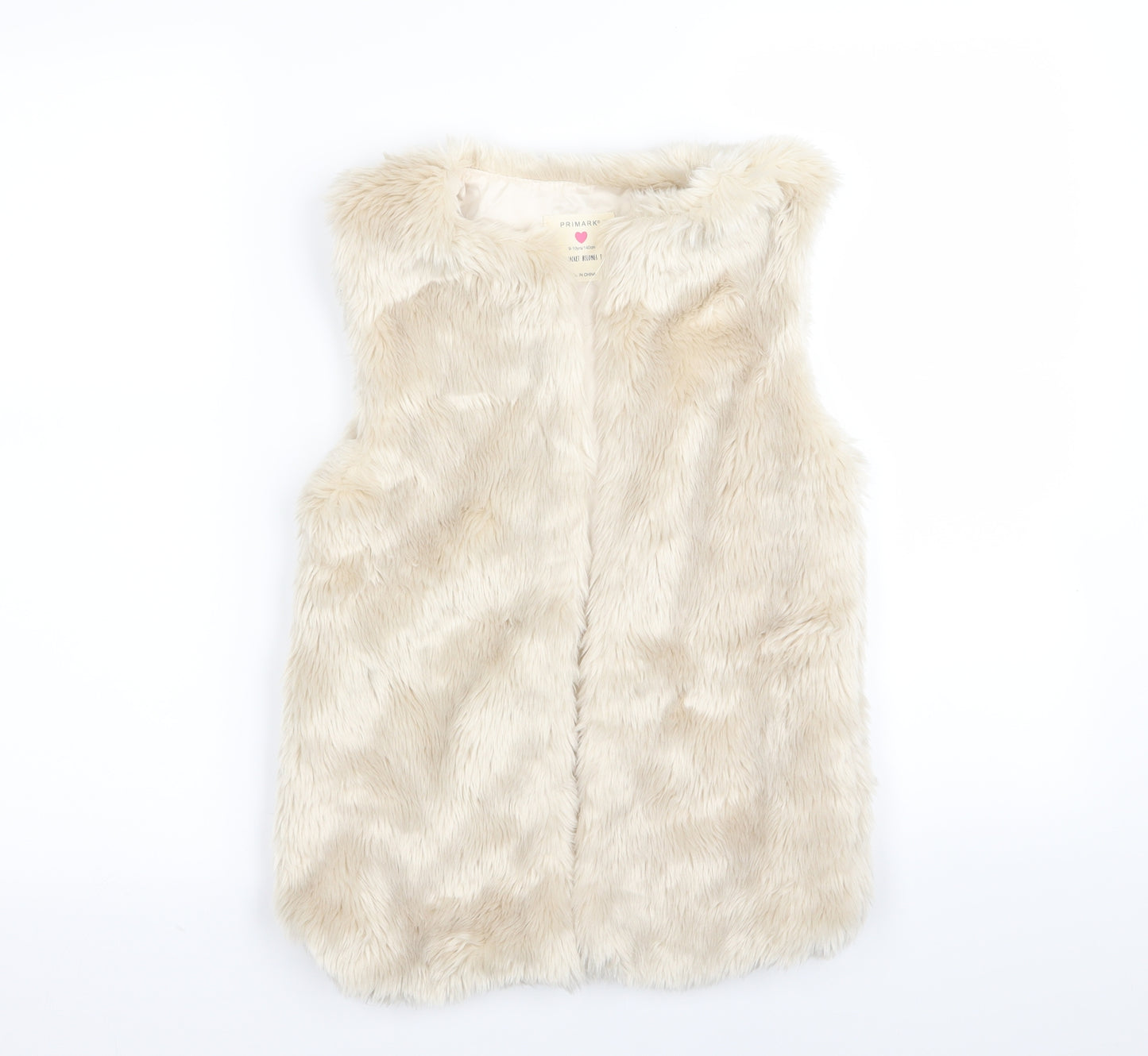 Primark Girls White   Gilet Jacket Size 9-10 Years  - Fur jacket