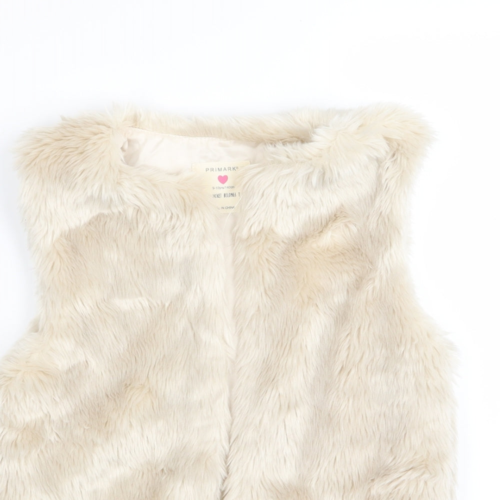 Primark Girls White   Gilet Jacket Size 9-10 Years  - Fur jacket