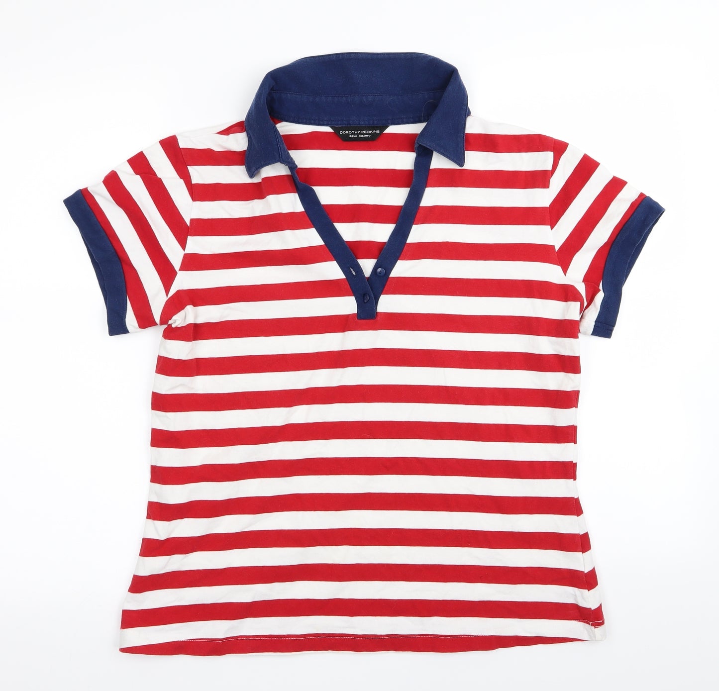 Dorothy Perkins Womens Red Striped  Basic Polo Size 20