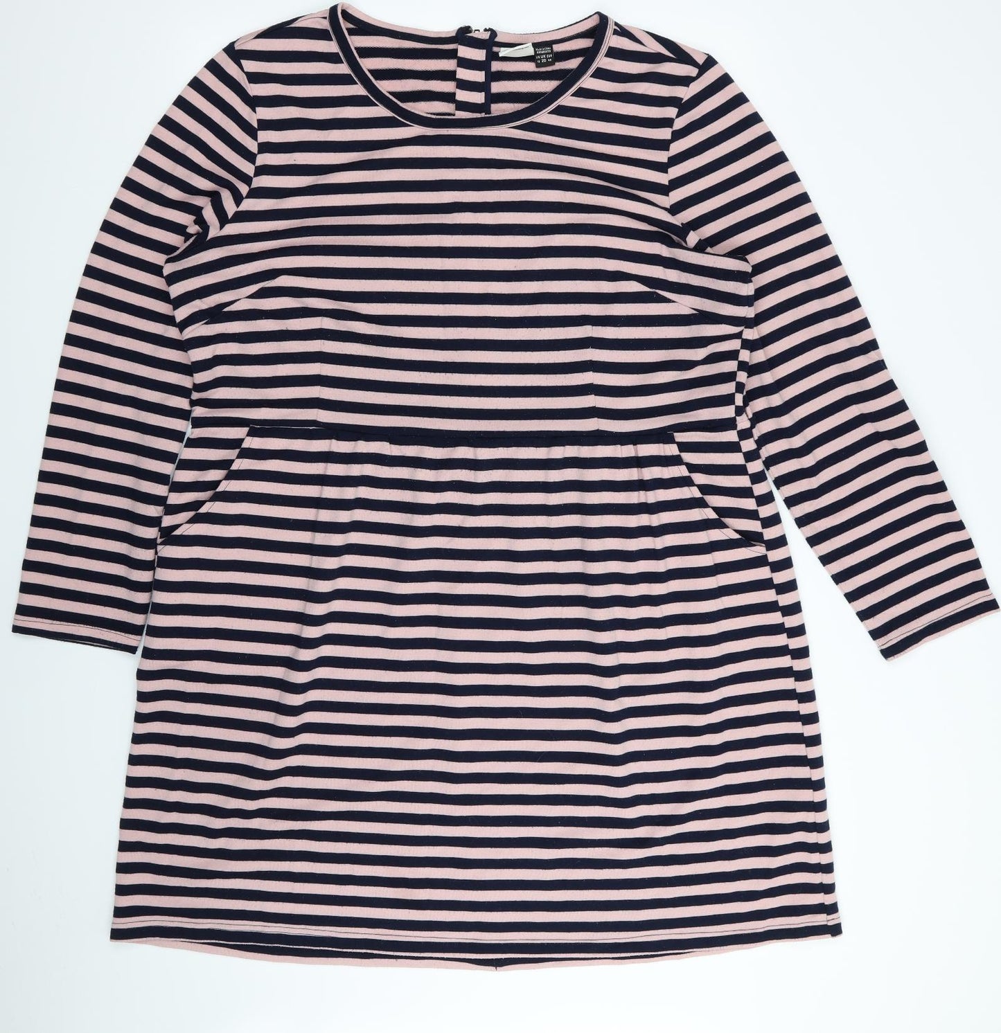 joane Womens Pink Striped  Fit & Flare  Size 20