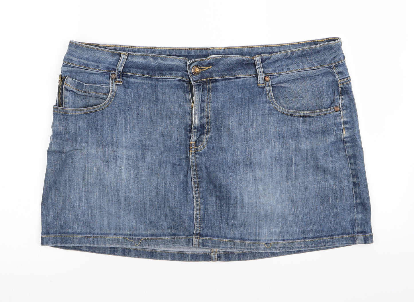 F&F Womens Blue   Mini Skirt Size 18