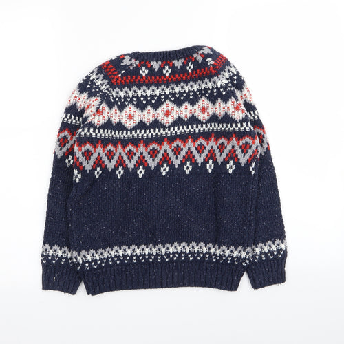 Asda George Boys Blue   Pullover Jumper Size 7-8 Years  - CHRISMTAS
