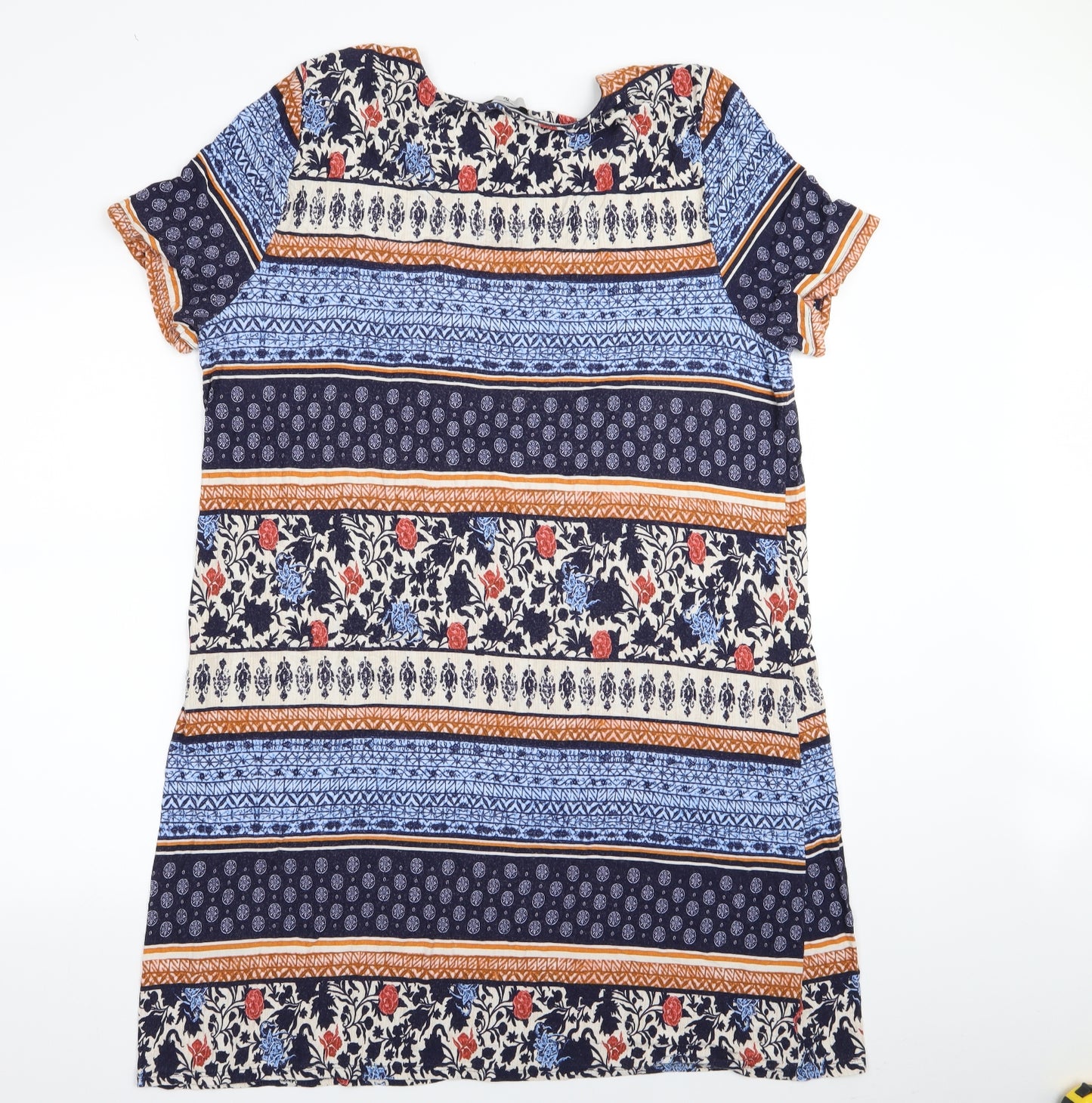 TU Womens Multicoloured Geometric  T-Shirt Dress  Size 24