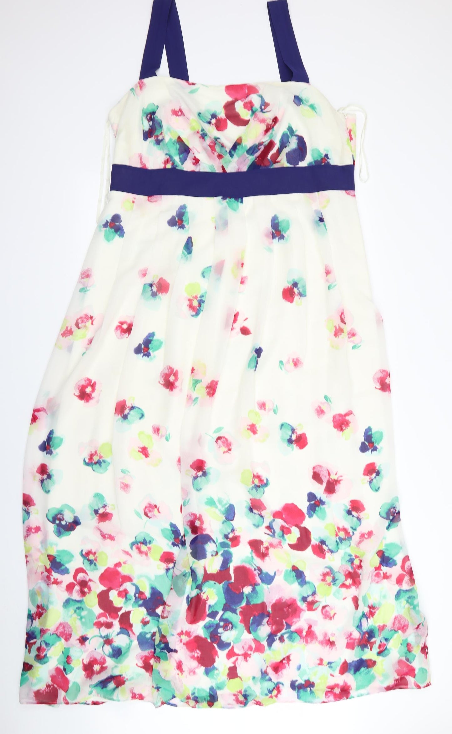 Monsoon Womens White Floral  Fit & Flare  Size 20