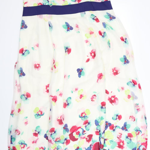 Monsoon Womens White Floral  Fit & Flare  Size 20