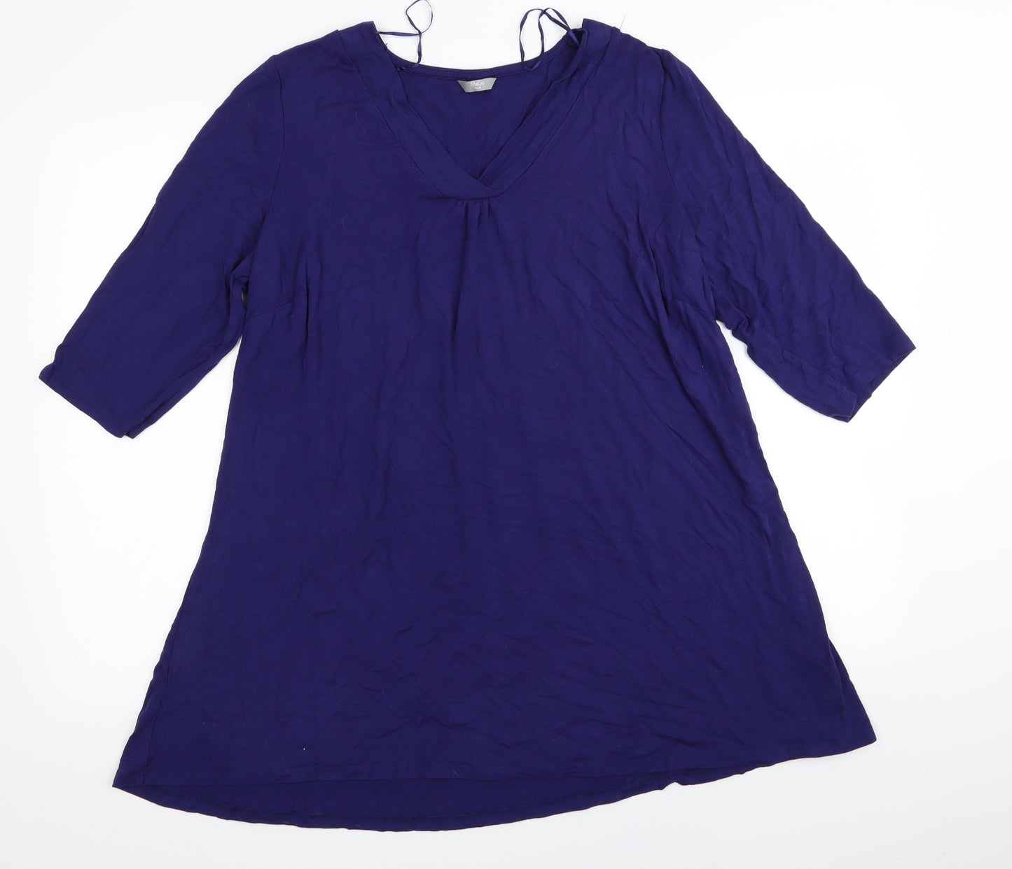 M&Co Womens Blue   Basic T-Shirt Size 20