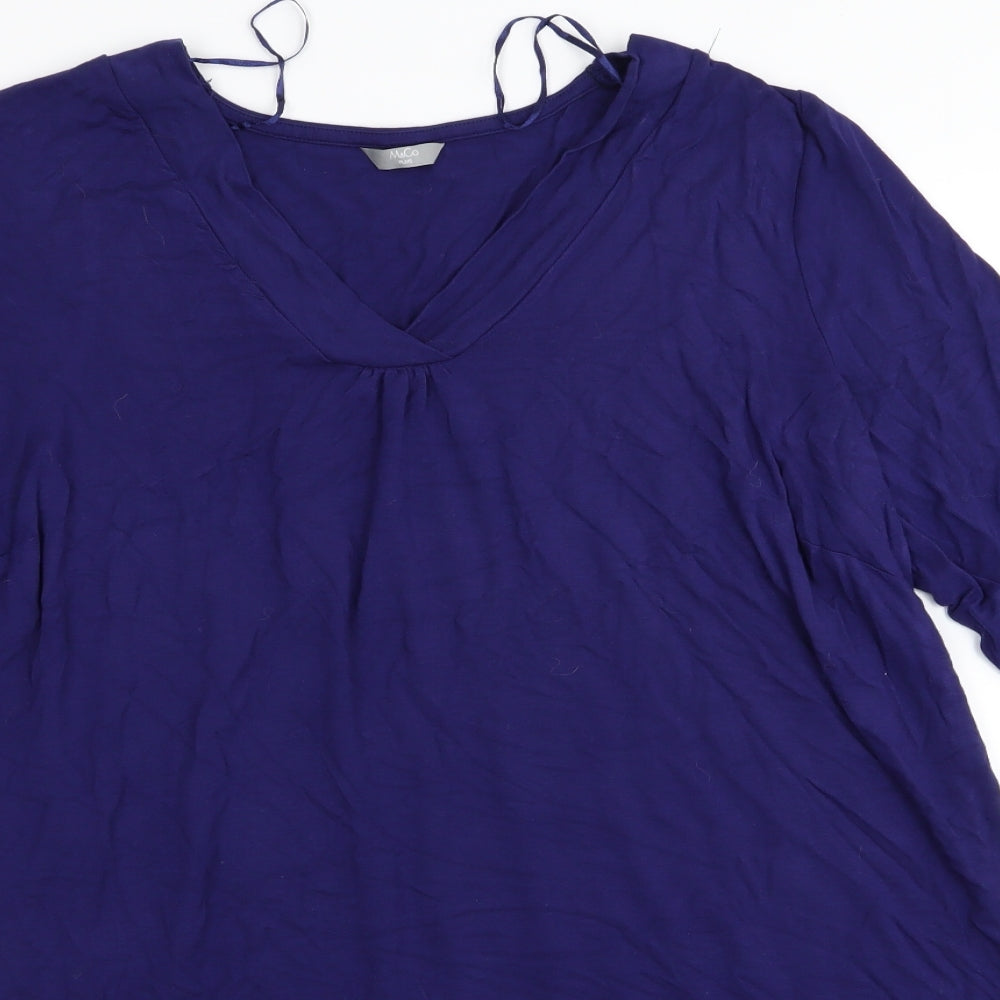 M&Co Womens Blue   Basic T-Shirt Size 20