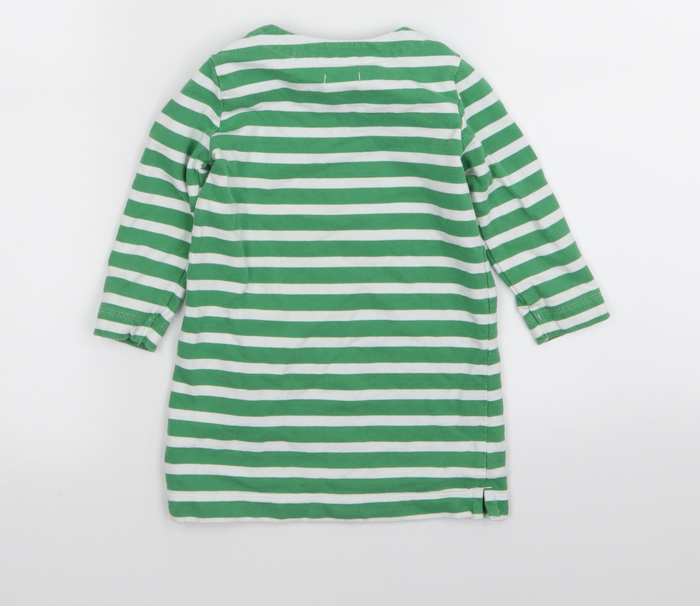 NEXT Girls Green Striped  T-Shirt Dress  Size 12-18 Months