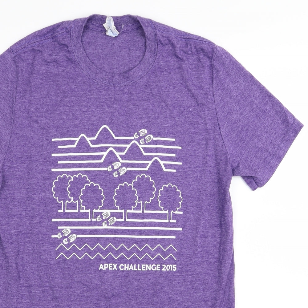 Gildan Mens Purple    T-Shirt Size M