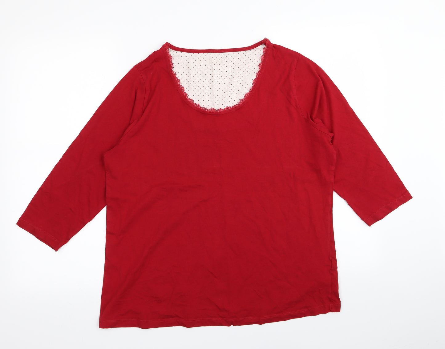 M&S Womens Red   Top Pyjama Top Size 16  - size 16-18