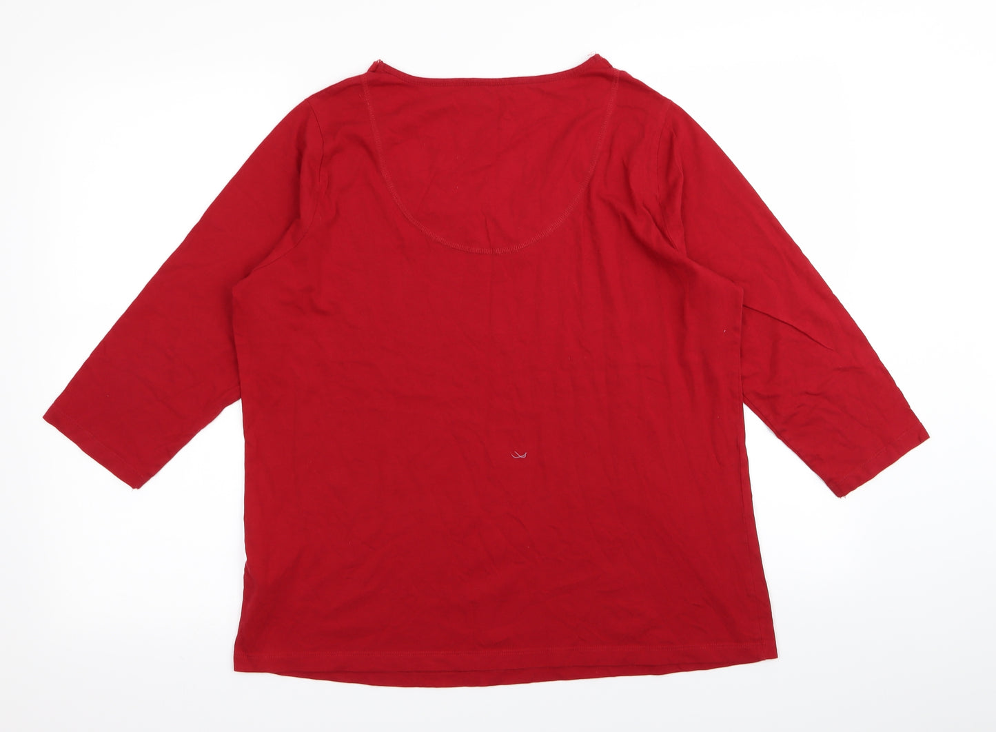 M&S Womens Red   Top Pyjama Top Size 16  - size 16-18