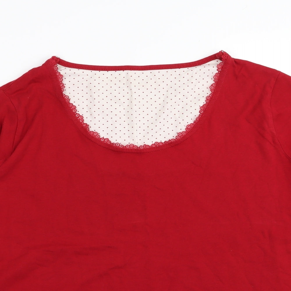 M&S Womens Red   Top Pyjama Top Size 16  - size 16-18