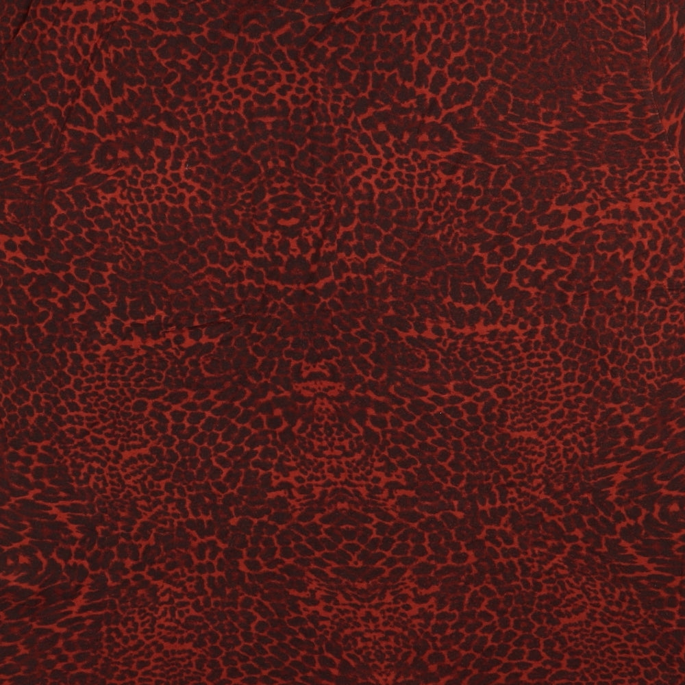 NEW LOOK CURVE Womens Red Animal Print  Basic T-Shirt Size 18