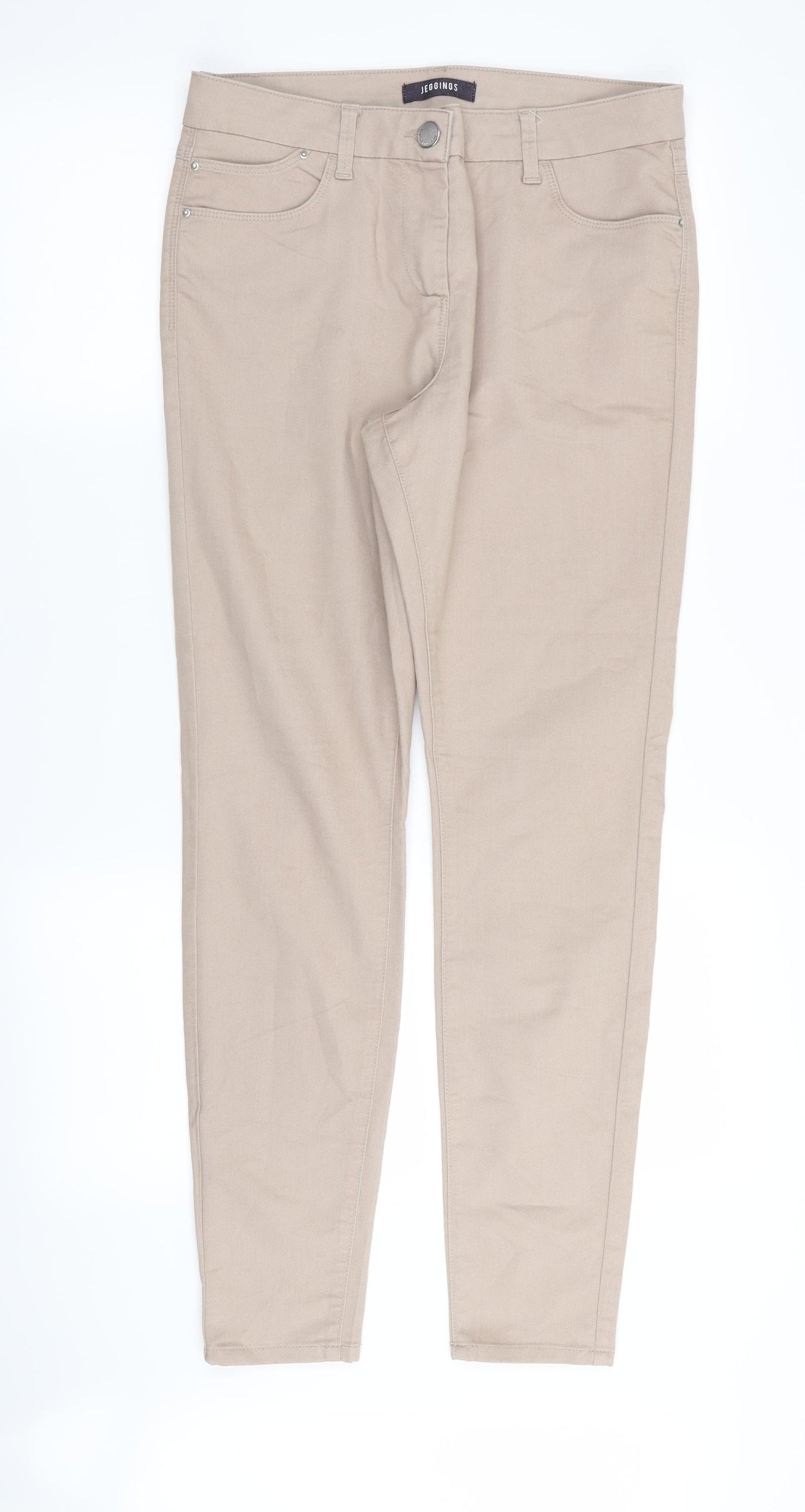 M&S Womens Beige   Jegging Leggings Size 12 L30 in