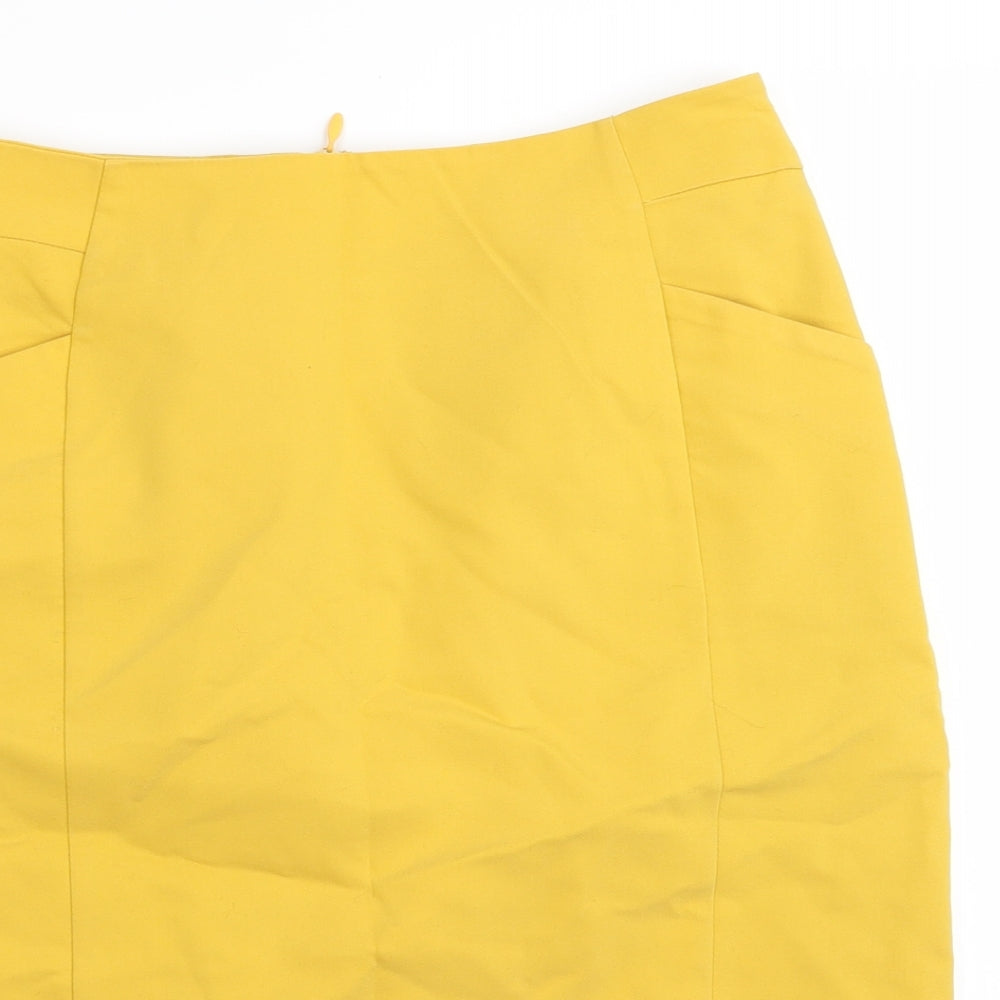 H&M Womens Yellow   A-Line Skirt Size 8