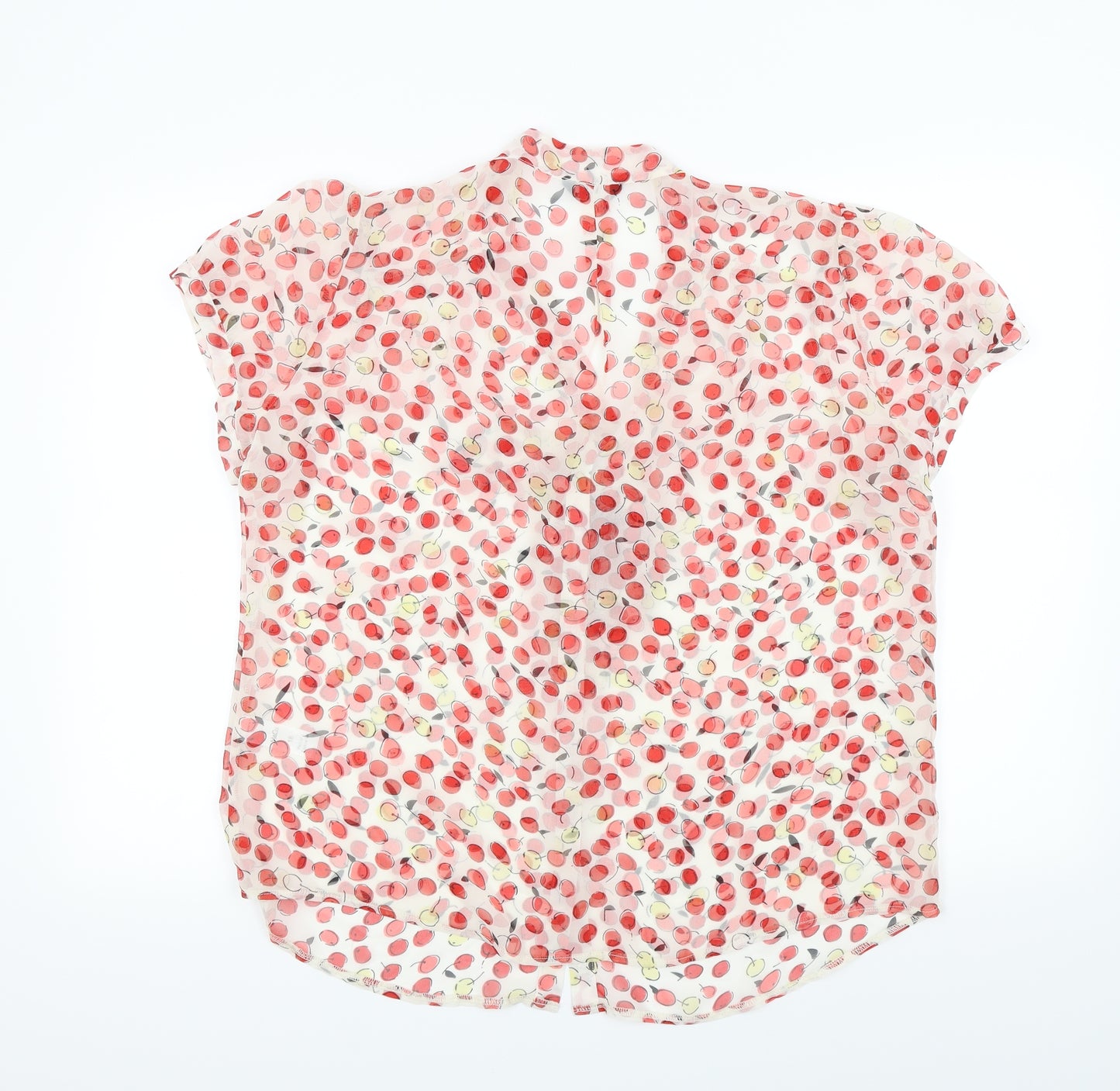 M&Co Womens Red Geometric  Basic Blouse Size 18