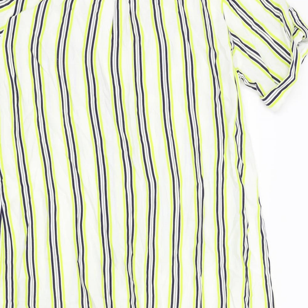 Dorothy Perkins Womens White Striped  Basic Blouse Size 18