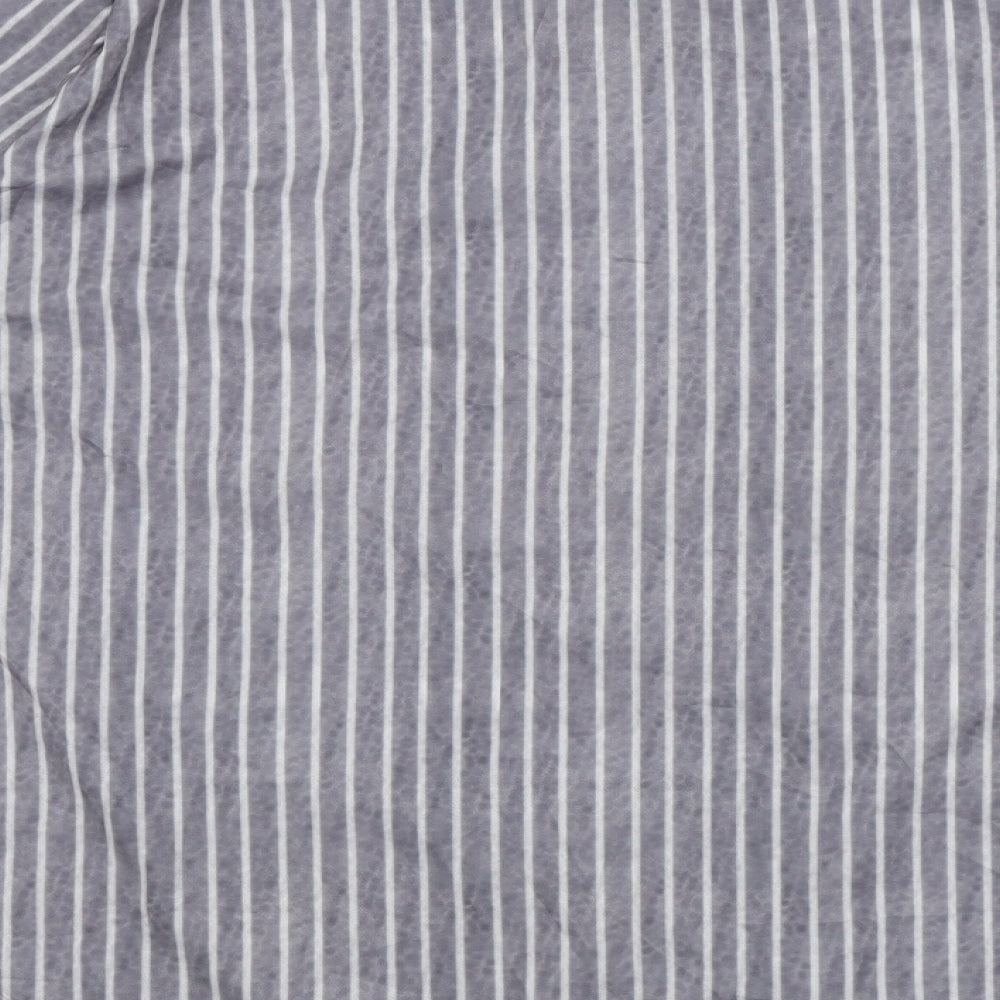 Preworn Womens Grey Striped  Basic Blouse Size XL
