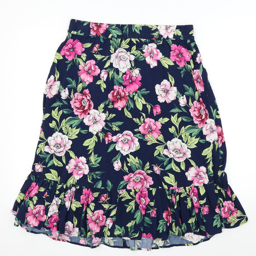 Jacqueline de Yong Womens Blue Floral  Flare Skirt Size 40