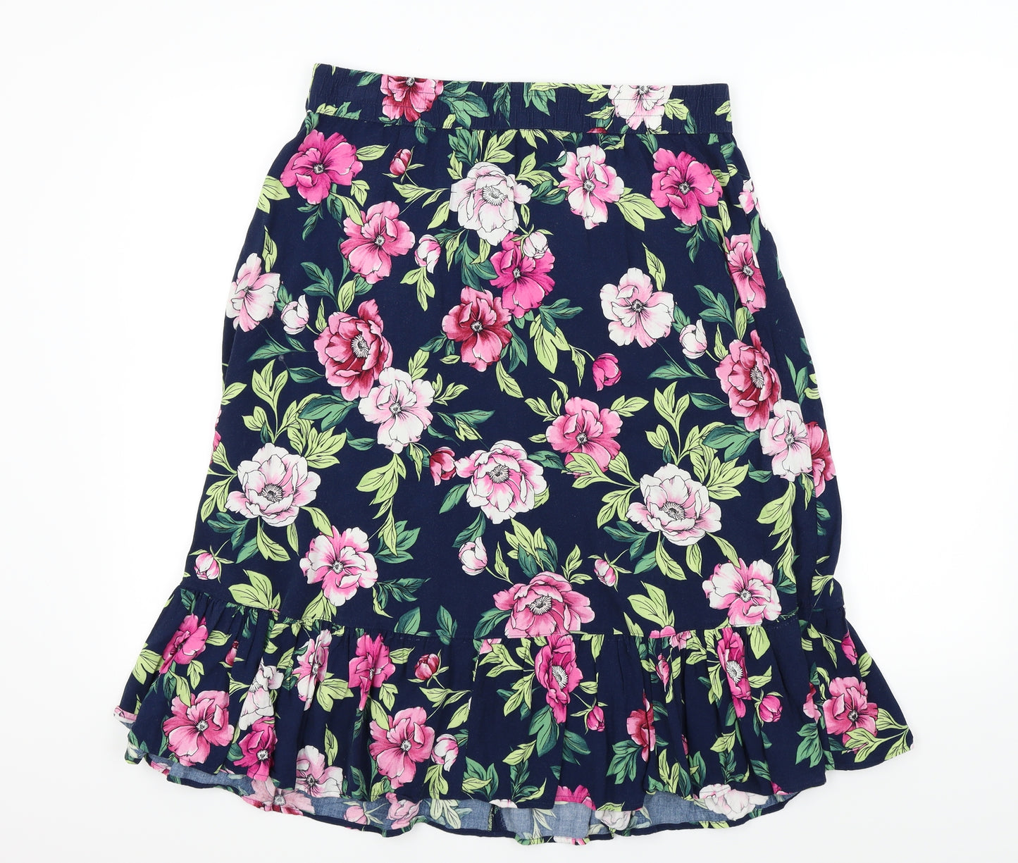 Jacqueline de Yong Womens Blue Floral  Flare Skirt Size 40