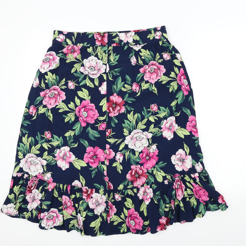 Jacqueline de Yong Womens Blue Floral  Flare Skirt Size 40