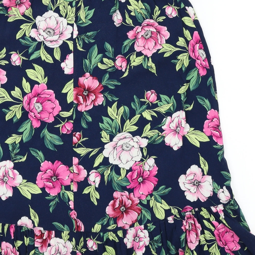 Jacqueline de Yong Womens Blue Floral  Flare Skirt Size 40