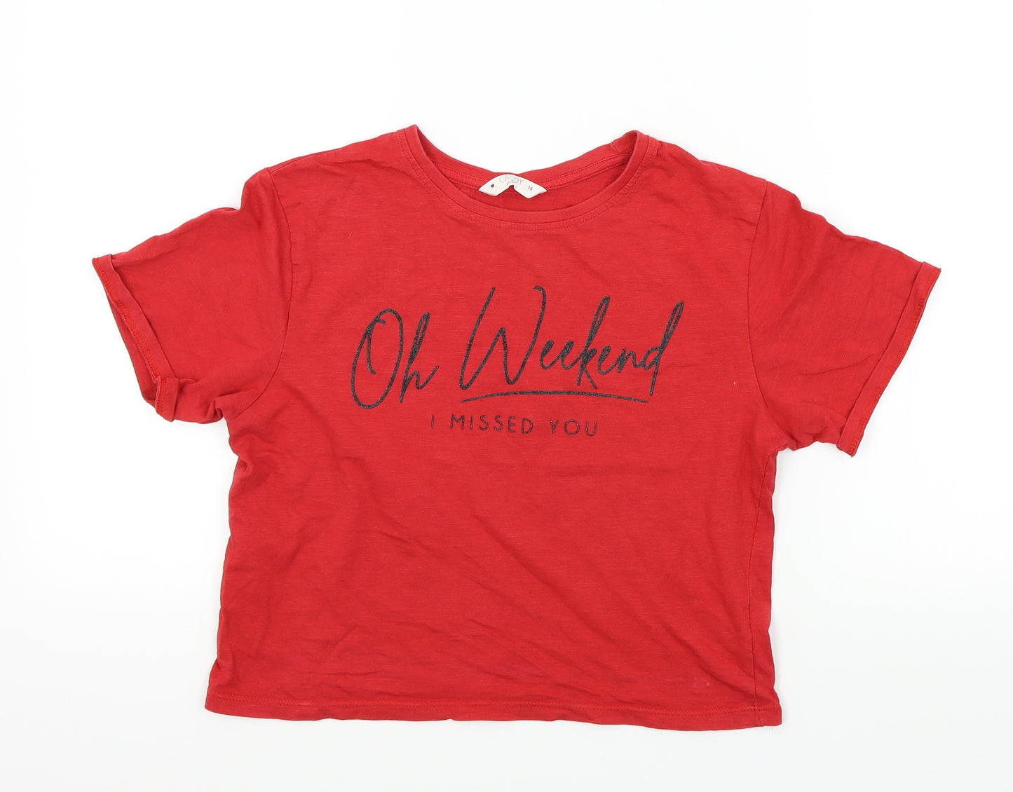 Candy Girls Red   Basic T-Shirt Size 14 Years