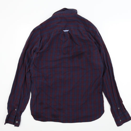 Jaeger Mens Blue Check   Button-Up Size M