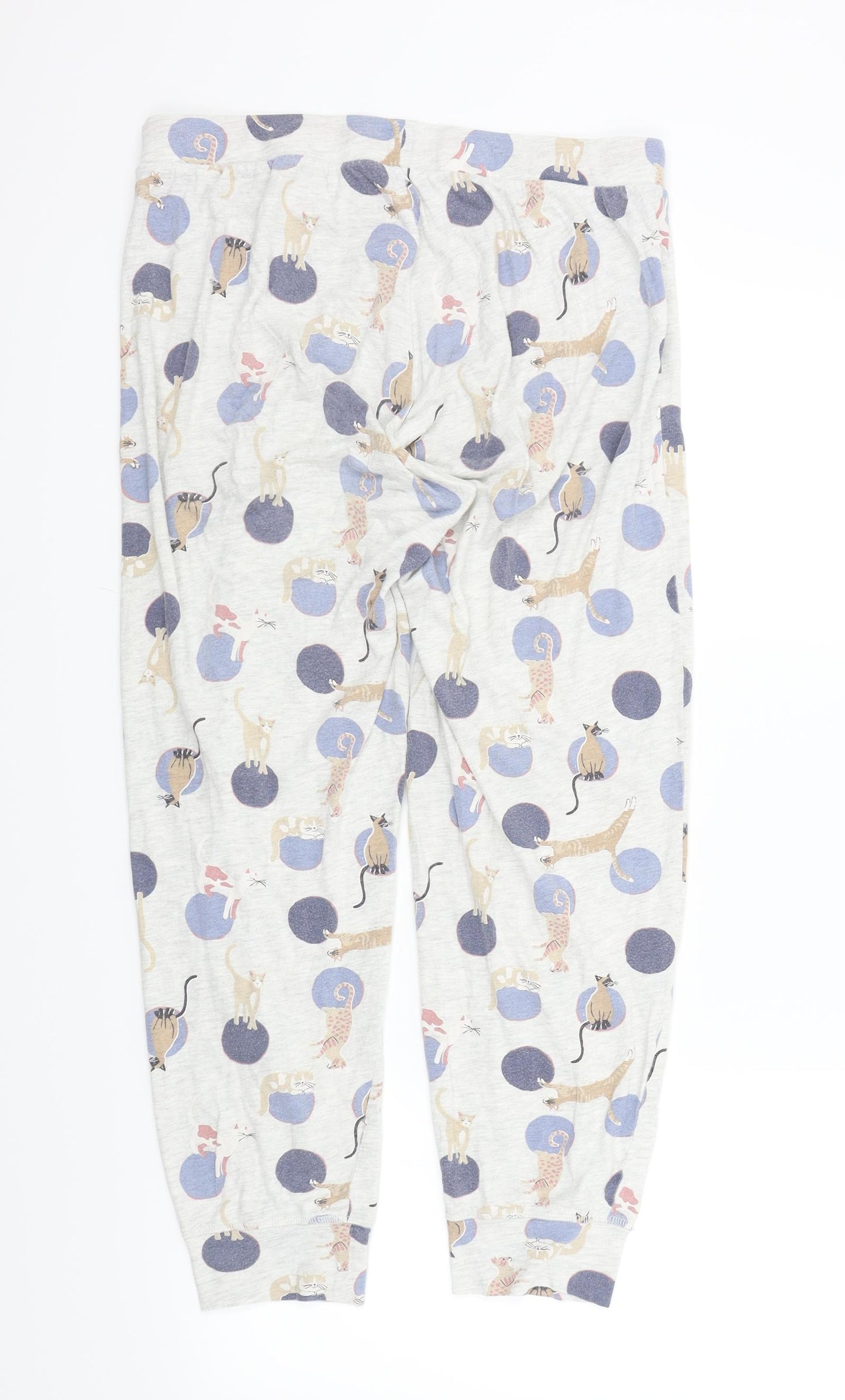 M&S Womens Grey Animal Print  Top Lounge Pants Size 12