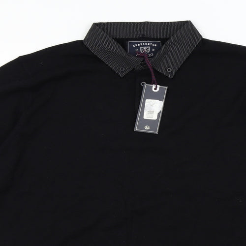 Kensington Mens Black   Pullover Jumper Size M  - shirt collar insert