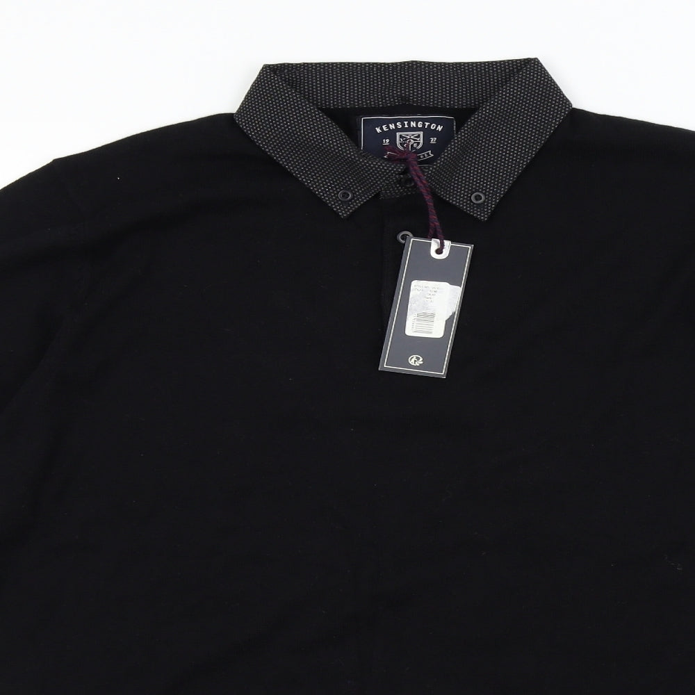 Kensington Mens Black   Pullover Jumper Size M  - shirt collar insert