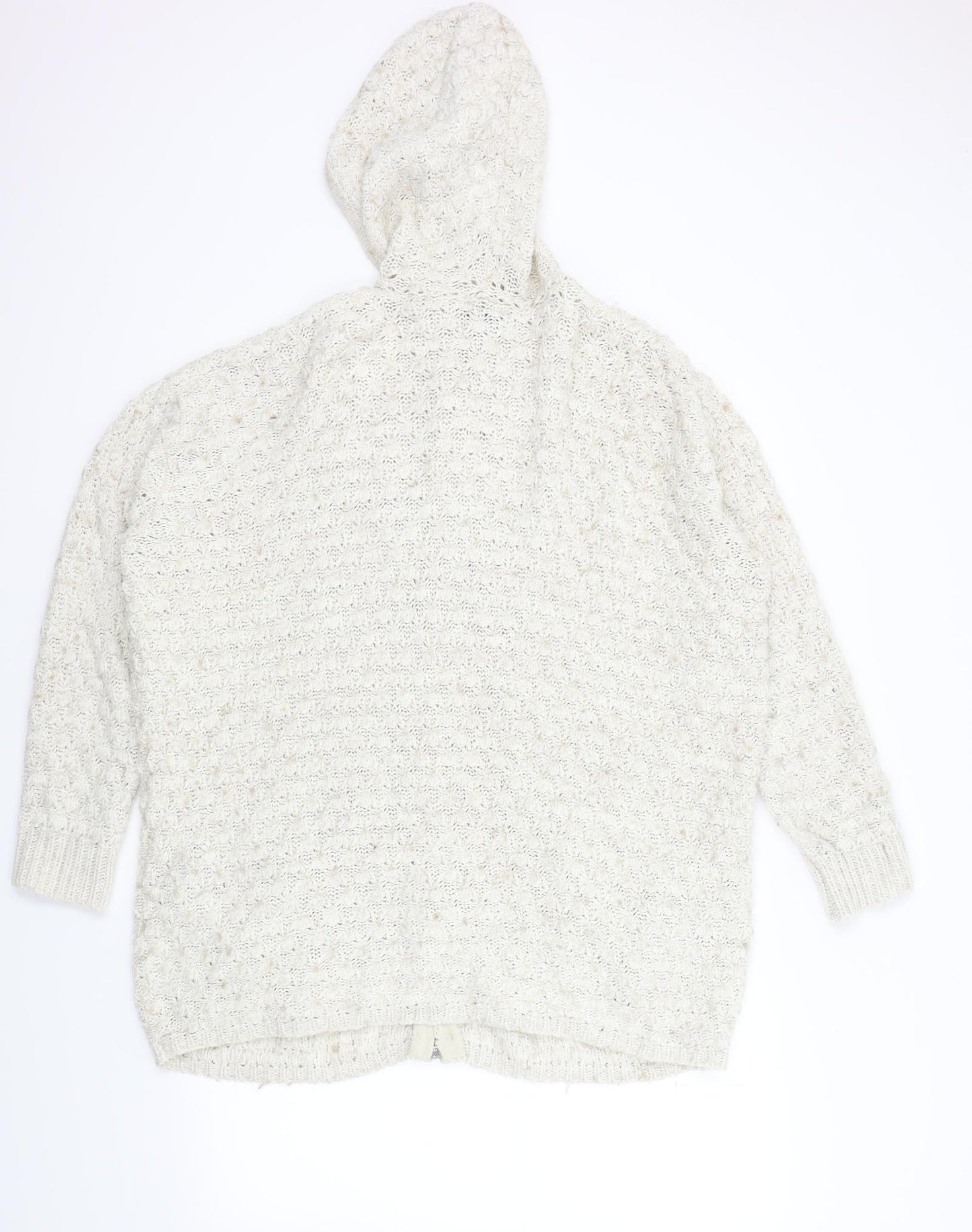 TOP SHOP Womens Beige   Full Zip Jumper Size 12