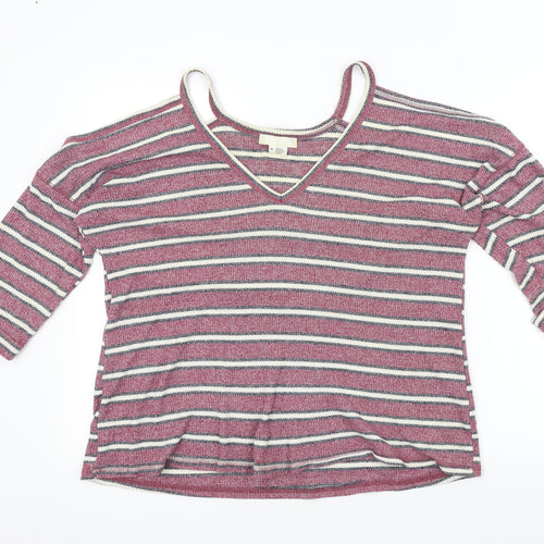 Cooperative Womens Pink Striped  Pullover Jumper Size M