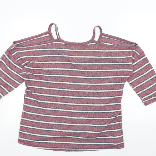 Cooperative Womens Pink Striped  Pullover Jumper Size M