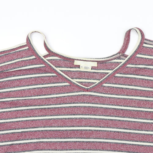 Cooperative Womens Pink Striped  Pullover Jumper Size M