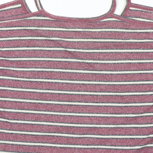 Cooperative Womens Pink Striped  Pullover Jumper Size M