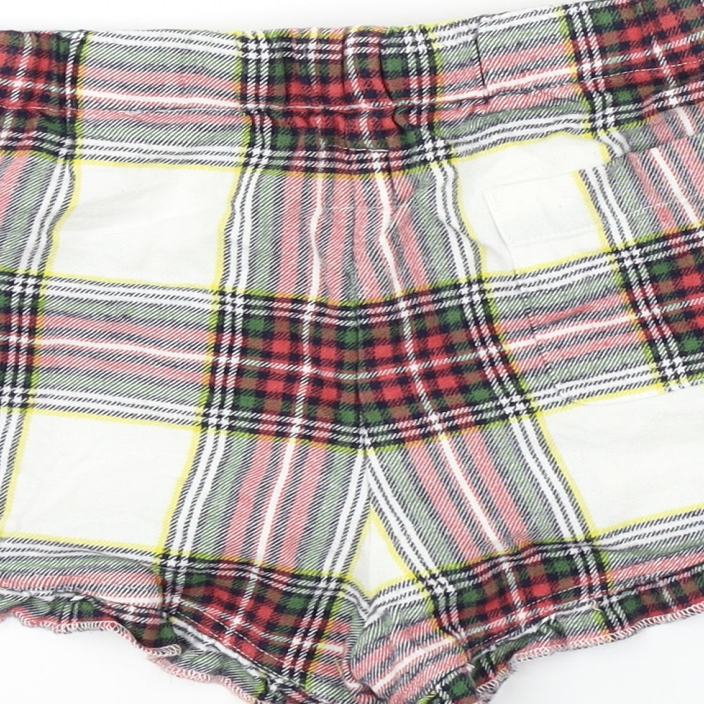 Jack Wills Womens Red Check  Bermuda Shorts Size 12 - Frill Detail