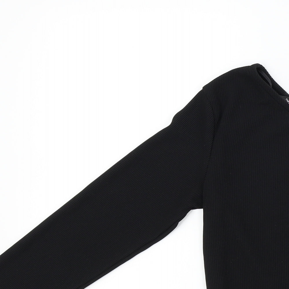Bershka Womens Black   Basic T-Shirt Size M