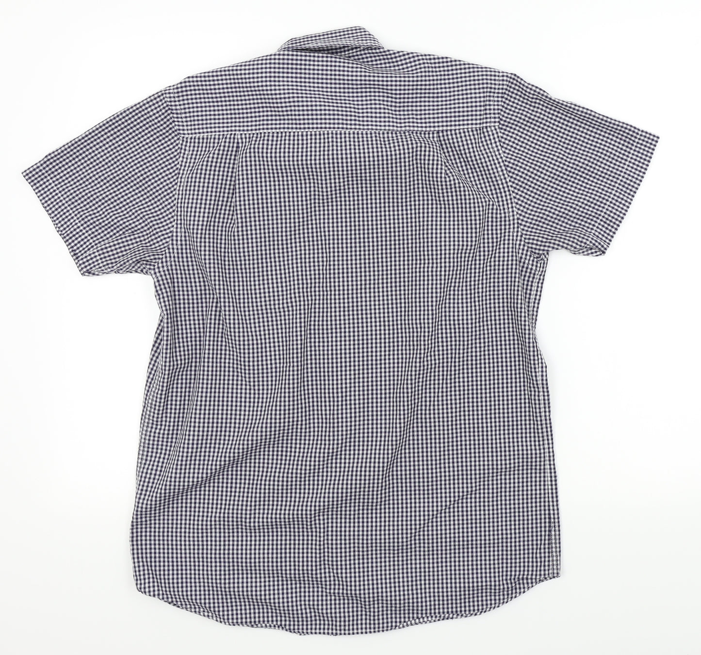 Cedar Wood State Mens Blue Check   Dress Shirt Size S