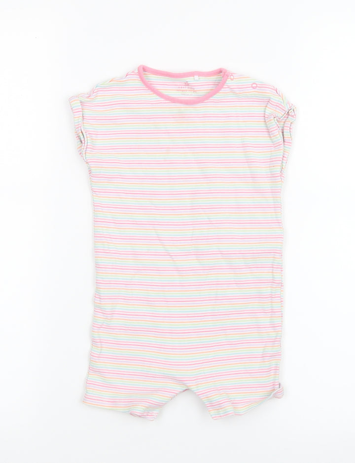 NEXT Girls Pink Striped Babygrow One-Piece Size 18-24 Months