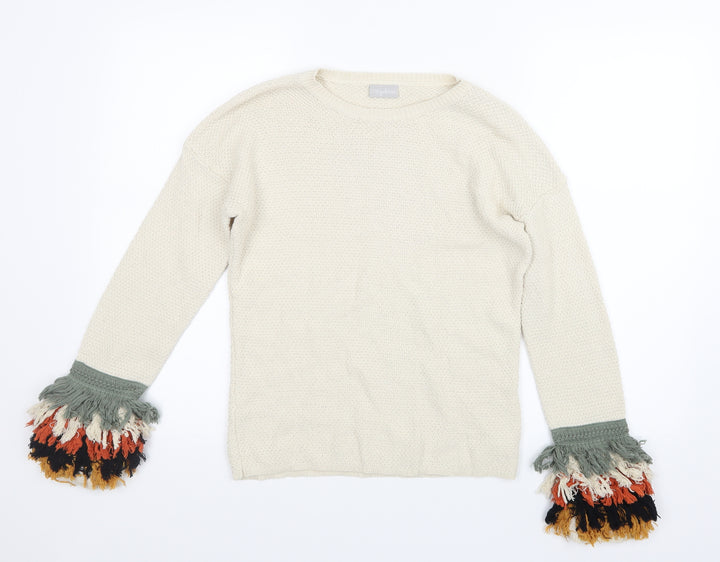 Matalan Girls Beige  Knit Pullover Jumper Size 12 Years