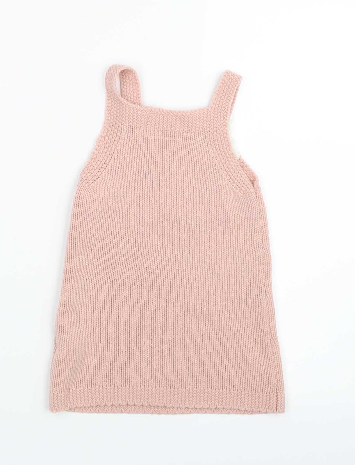 F&F Girls Pink  Knit Pinafore/Dungaree Dress  Size 18-24 Months