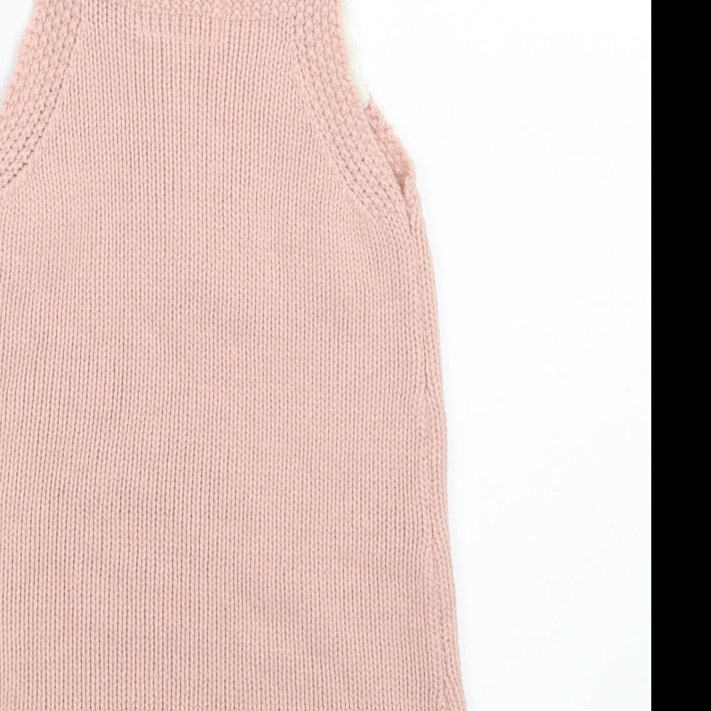 F&F Girls Pink  Knit Pinafore/Dungaree Dress  Size 18-24 Months